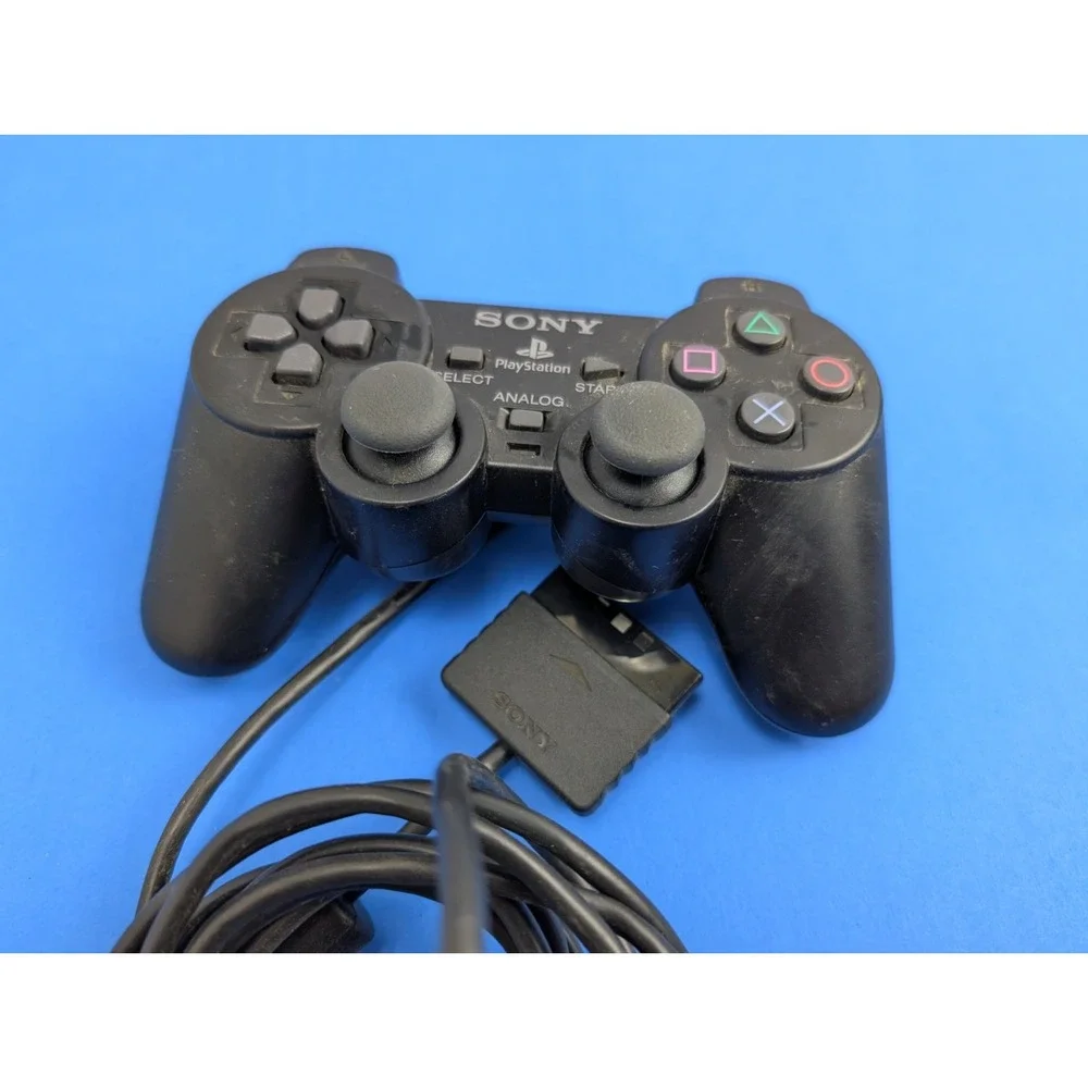 Sony PS2 BLACK Wired Controller OEM DualShock PlayStation 2 AUTHENTIC